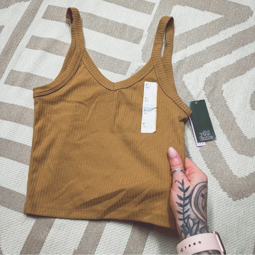 Wild Fable rust brown ribbed tank top S